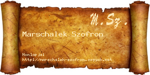Marschalek Szofron névjegykártya